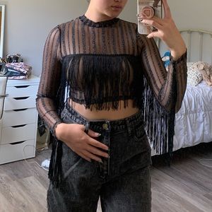 mesh fringe top